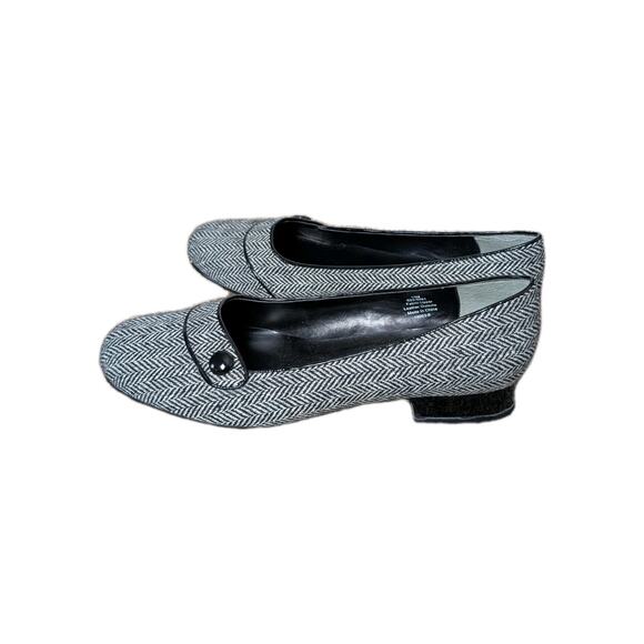 Vintage Worthington Herringbone Tweed Loafers, Block Heel 90's Classic Sz. 10 - Picture 5 of 9